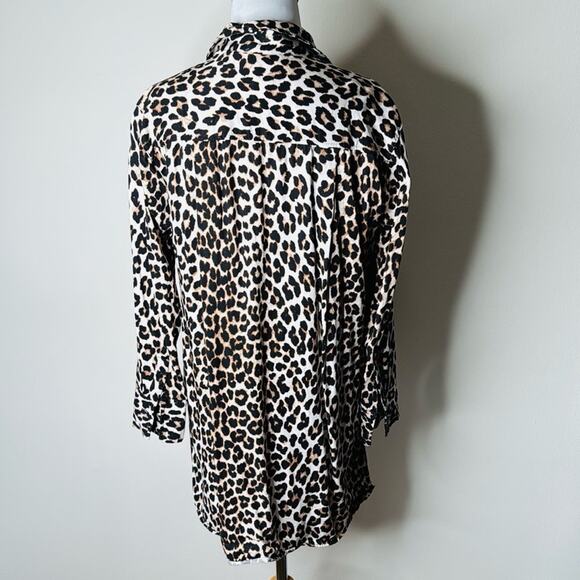 H&M Leopard Print Oversized Button Up Shirt - Picture 4 of 5